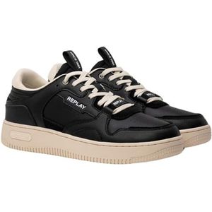Replay Epic Base Man Sneakers voor heren, zwart, maat 600, 600 Black Off Wht, 45 EU
