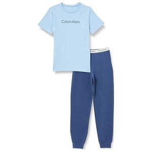 CK JEANS Jongensgebreide PJ-set (SS+broek met manchet) B70B700514, blauw (Oceana/W/Bluebell), 8-10, Blauw (Oceana/W/Bluebell), 8-10 jaar