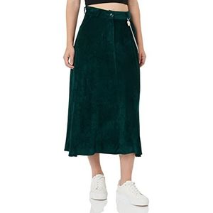 Love Moschino Dames Brand midi rok gepersonaliseerd met ketting en hart bij de taille, groen, 46