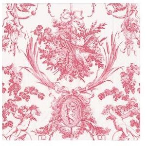 Caspari Romantische Toile Rose Cocktail Servetten - 20 Per Pakket