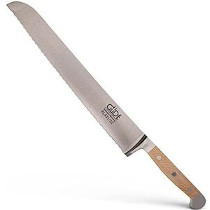 GÜDE Solingen - Broodmes gesmeed, 32 cm, sycamore hout, ALPHA SYCAMORE, dubbele bolster, Handgemaakt Duitsland