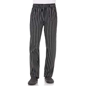 Chef Works A940-XL Easyfit Broek, Gestreept, X-Large, Zwart/Wit