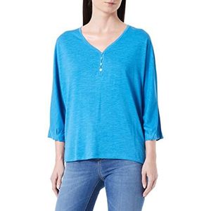 TOM TAILOR Dames Basic T-shirt met knopen 1032710, 30095 - Sublime Teal Blue, M