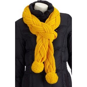 Tommy Hilfiger CHLOE BRAIDED SCARF E48E800889 damesjaal, maat 0 geel (BRIGHT AMBER 901)