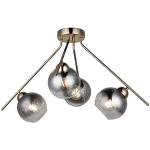 Homemania 1560-80-14 Yakut-hanglamp, glas, metaal, goud, 70 x 70 x 43 cm, 4 x E27, max. 40 W