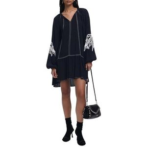 Desigual - Jurk - Zwart / Wit - Kort - Losse Pasvorm