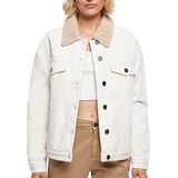 Urban Classics Oversized Sherpa denim jas voor dames, Gebroken wit rauw, L