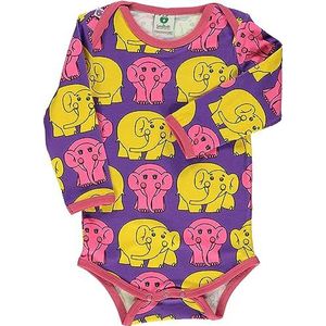 Småfolk Baby Girls Body LS, Olifant Infant en Peuters Kostuum, Purple Heart, 74, Purple Heart, 74 cm