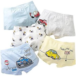 CM-Kid Boxershort voor jongens, tractor auto graafmachine, 140-146