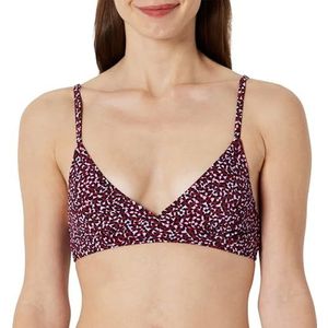 Amazon Essentials Dames lichte ondersteuning klassieke bikini badpak top, baksteen rood luipaard, groot
