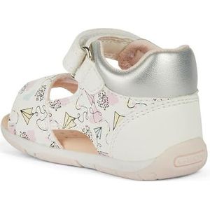 Geox B sandaal Tapuz Girl baby-meisjes sandaal, Wit Multicolor, 20 EU