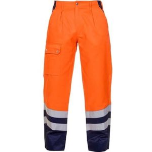 Hydrowear 044475 Hamm Summer Trouser, Bever, Bicolour, 50% Polyester/50% Katoen, 64 Maten, Hi-Vis Oranje/Navy