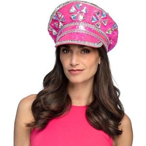 Boland 33035 - Burning Man hoed, roze hoed met pailletten, hoed voor kostuums, festivals, carnaval en themafeesten