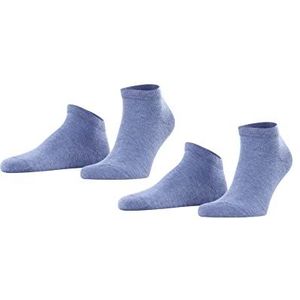 FALKE Heren Korte sokken Happy 2-Pack M SN Katoen Kort eenkleurig Multipack 2 Paar, Blauw (Light Denim 6660), 39-42