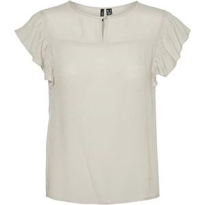 VERO MODA Vmkatja Sl Frill WVN Top voor dames, Zilvervoering., M