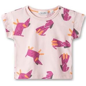 Sanetta T-shirt voor babymeisjes, korte mouwen, 100% biologisch katoen, Summer Rose, 74 cm