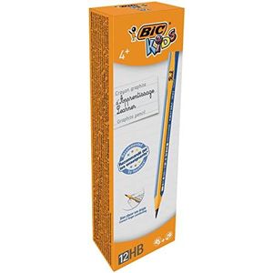 BIC Kids Jumbo Driehoekige HB Grafiet Potloden voor Beginners - Blauwe Lichamen, Doos van 12 Stuks