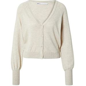 ONLY Women's ONLANA Life Sewool L/S Cardigan KNT Sweater, Pumice Stone/Detail:W. Melange, XL