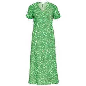 Object Vrouwelijke wikkeljurk gebloemd, groen, 36