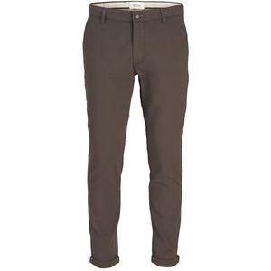 JACK & JONES Heren Chino Broek JPSTMARCO JJFURY - Slim Fit Bruin Grijs Beige, Maat: 31W / 36L, Kleur: Canteen 12206198, Canteen, 31W / 36L