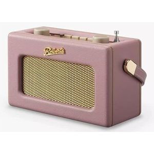 Roberts Radio Revival Uno BT Compacte draagbare radio met Dab-FM, Bluetooth, vintage design, streaming, AUX-ingang, hoofdtelefoonuitgang, alarm, donkerroze