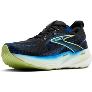 BROOKS Glycerine 22 Herensneakers, 43 EU, Black Cobalt Neo Yellow, 43 EU
