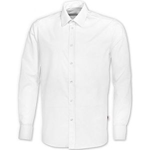BP 1563 682 heren hemd van gemengde stof met stretch wit, maat 41-42
