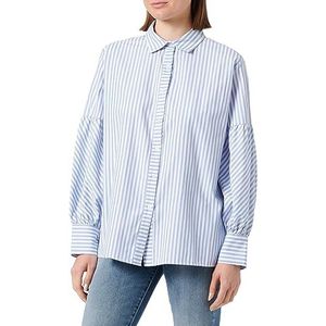 TILDEN Dames blouse met lange mouwen 37331007, wit lichtblauw, S, Wit lichtblauw, S