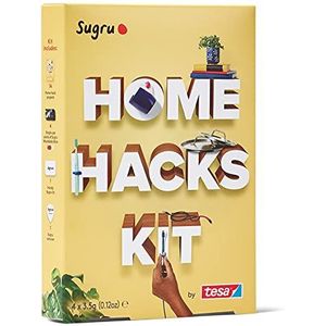 Sugru by tesa® Home Hack Kit - Vormbare Alleslijm met Boekje voor Creatieve Projecten en voor Repareren, Lijmen en Bevestigen zonder Boren - 4 x 3,5 g, rood, zwart, grijs, wit
