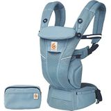 Ergobaby Omni Breeze Babydrager vanaf de geboorte tot 20 kg, 4 posities SoftFlex mesh ergonomische Baby-buikdrager Rugdrager Babydraagdoek, Slate Blue