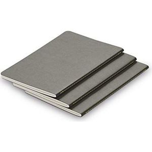 LAMY Papieren boeketten (set van 3) 810 – formaat DIN A5 (145 x 210 mm) met zilvergrijze kaft, lay-liniatuur en 64 pagina's