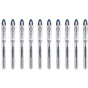 uni-ball - Uni Mitsubishi Pencil - 10 Vision Elite UB200 pennen - Airplane Safe - rollerbalpen met vloeibare inkt - punt 0,8 mm - medium schrift - blauwe pennen