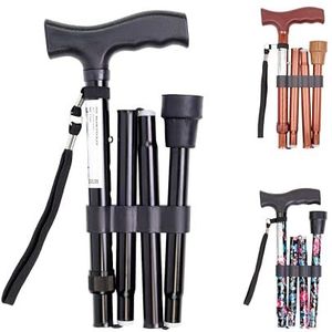 Wandelstok - Opvouwbaar - Antislip Voet - Lichtgewicht - Zwart