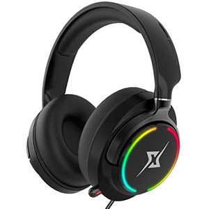 Y-YOPZI Gaming headset, headset met microfoon, 3D-surround sound, ruisonderdrukking, RGB-verlichting, compatibel met PS4/PS5/Switch/Xbox/PC/laptop/Mac, 21 x 20 x 6 cm