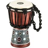 Meinl Percussion 10 cm Afrikaanse stijl Mini Wood Djembe drum - met geitenvacht - muziekinstrument voor kinderen en volwassenen - Flower Design (HDJ8-XXS)
