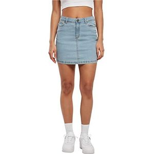 Urban Classics Dames Dames Organische Stretch Denim Mini Rok, Helderblauw Gebleekt, 28