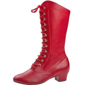 Diamant Garde danslaarzen voor dames 209-434-640-V - glad leer rood - 280 mm schacht - 3,7 cm blokhak - VarioSpin zool - Made in Germany, rood, 33.5 EU