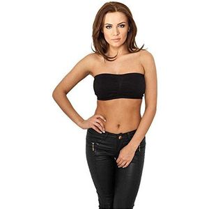 Urban Classics Bandeau damespads, bandeau, wit, basics, streetwear, zwart (black 7), M