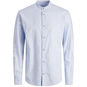 Jjesummer Linnen Shirt Ls Sn, Cashmere Blue/Stripes:/Wit, M