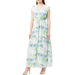 EYOTA Maxi-jurk voor dames, met allover-print, blauw, groen, S
