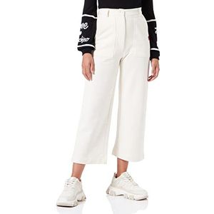 Love Moschino Regular Fit Gepersonaliseerd WithLogo Rubber Label Vrijetijdsbroek Dames, Crème, 40