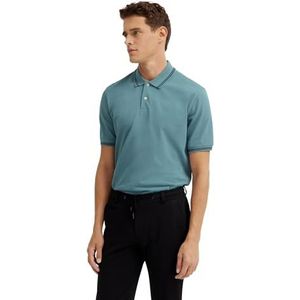 Bugatti - Polo - Katoen - Met Contrasterende Strepen en Borduursel op de Borst