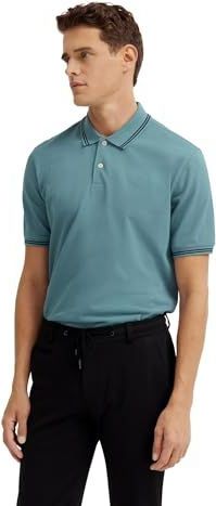 Bugatti - Polo - Katoen - Met Contrasterende Strepen en Borduursel op de Borst