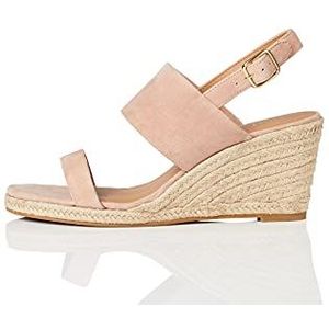 Amazon-merk - vinden. Wedge Twee Deel, Vrouwen Espadrille Wedge Sandaal,roze,8 UK