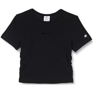 Champion Legacy Minimalist Resort W - Crop Slim S/S Crewneck T-shirt, zwart, S dames SS24, Zwart, S
