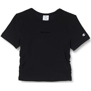Champion Legacy Minimalist Resort W - Crop Slim S/S Crewneck T-shirt, zwart, L dames SS24, Zwart, L