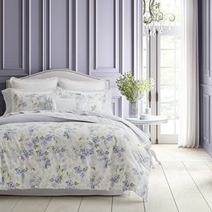 Laura Ashley - King Dekbedovertrek Set, Pluche Fluwelen Beddengoed, Designer Home Decor (Wisteria Lavendel, Koning)