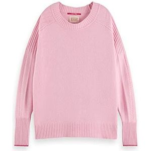 Scotch & Soda Dames Relaxed-fit crewneck pullover sweater, Lavendel Melange 5984, S