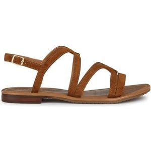 Geox Dames D Sozy S Y Flat Sandal, Cognac, 37,5 EU, cognac, 37.5 EU