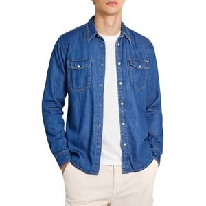 Pepe Jeans Heren Regular Shirt PM308586, blauw (Denim-HT8), M, Blauw (Denim-ht8), M